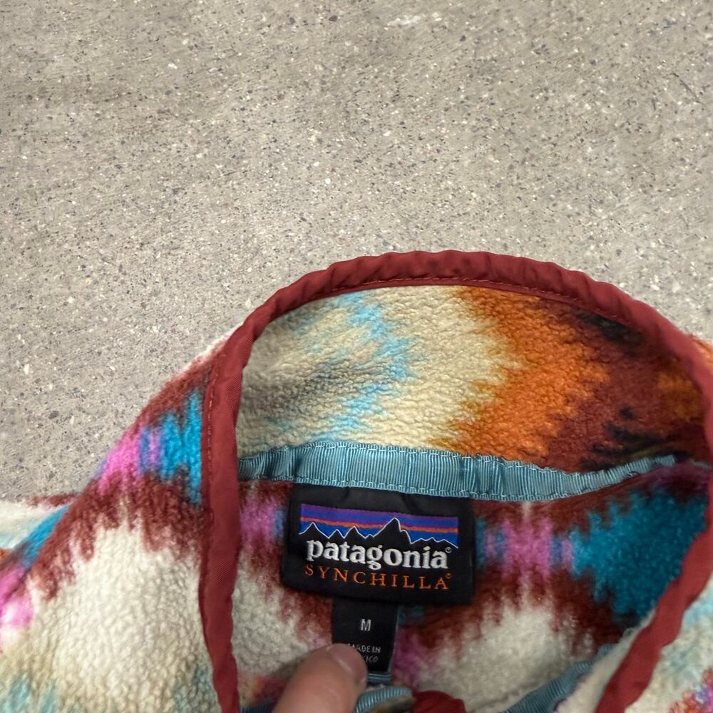Patagonia Synchilla Aztec Snap-T Fleece Sz M Pullover Timber Twist Southwestern - Picture 3 of 6